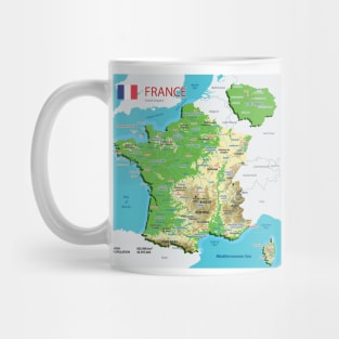 Geographic map of France Mug